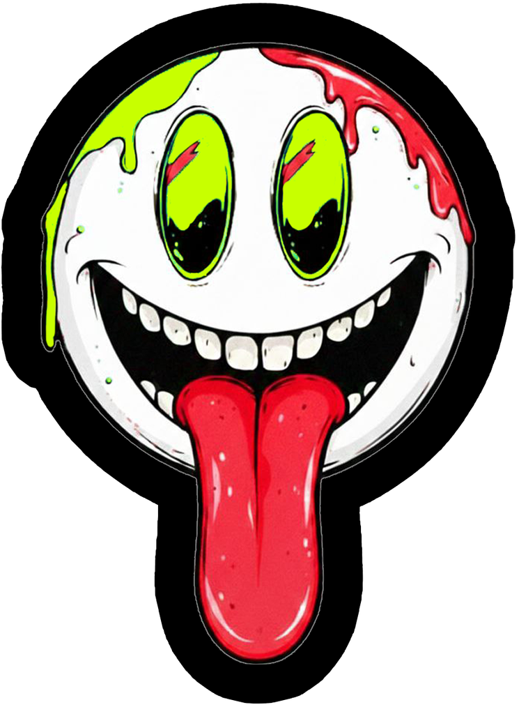 [TP-BLK-SMILEY-TONGUE] Toxic Punk Psycho-Smiley — Schwarz