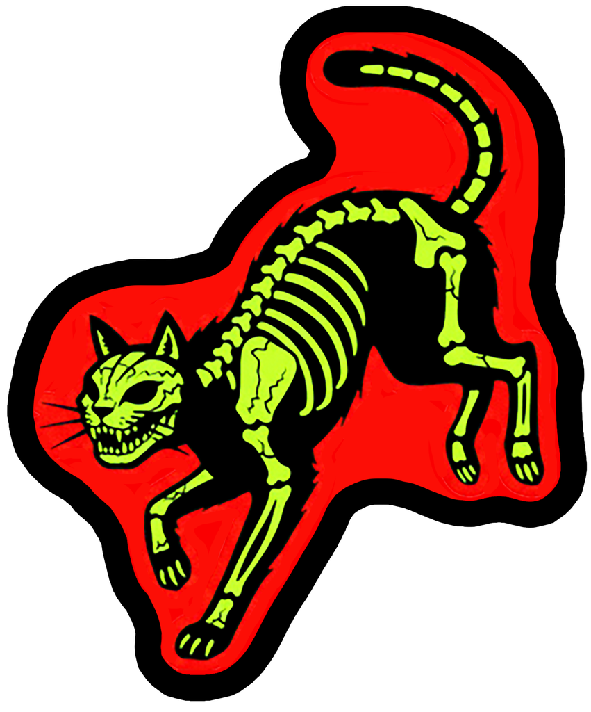 [TP-BLK-SKELCAT] Toxic Punk Skeleton Cat — Black