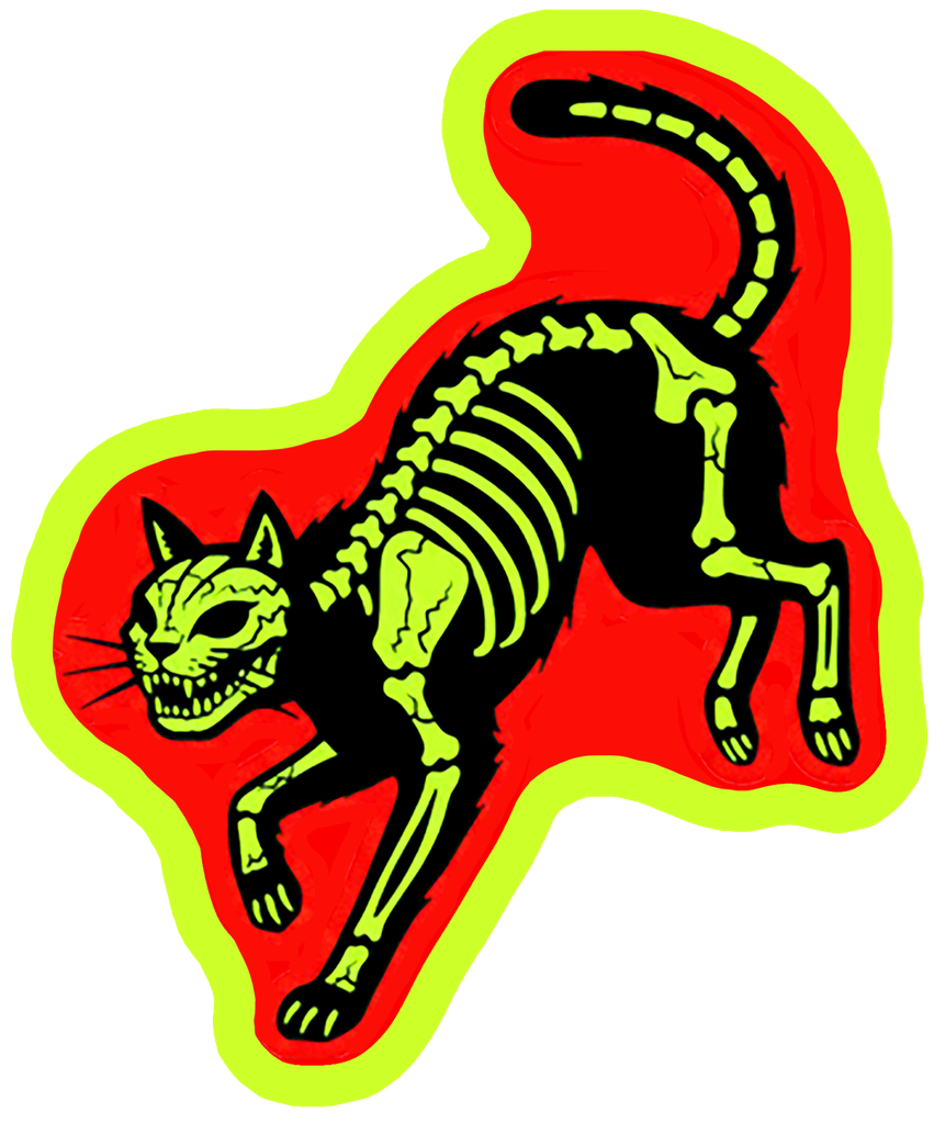 [TP-GRN-SKELCAT] Toxic Punk Skelett-Katze — Grün