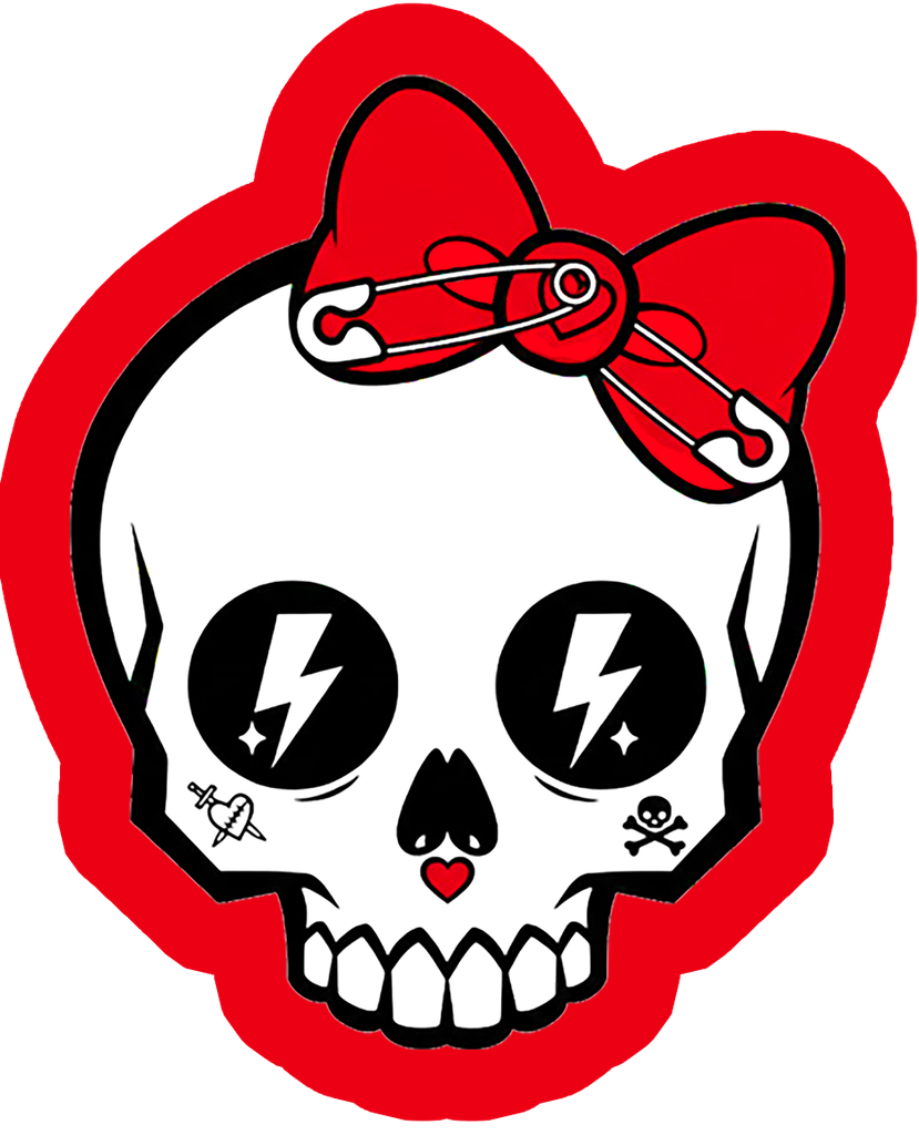 [TP-RED-SKULL] Toxic Punk Kawaii Skull — Red Outline