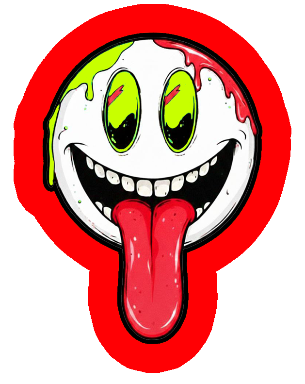 [TP-RED-SMILEY-DRIP] Toxic Punk 滴水笑脸 — 红色轮廓