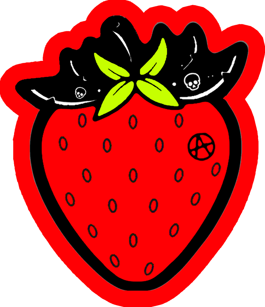 [TP-RED-STRAWBERRY] Toxic Punk Strawberry Anarchy — Red Outline
