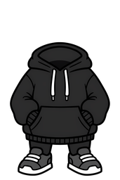 MEMERA 黑色连帽衫 — 身体 Mod